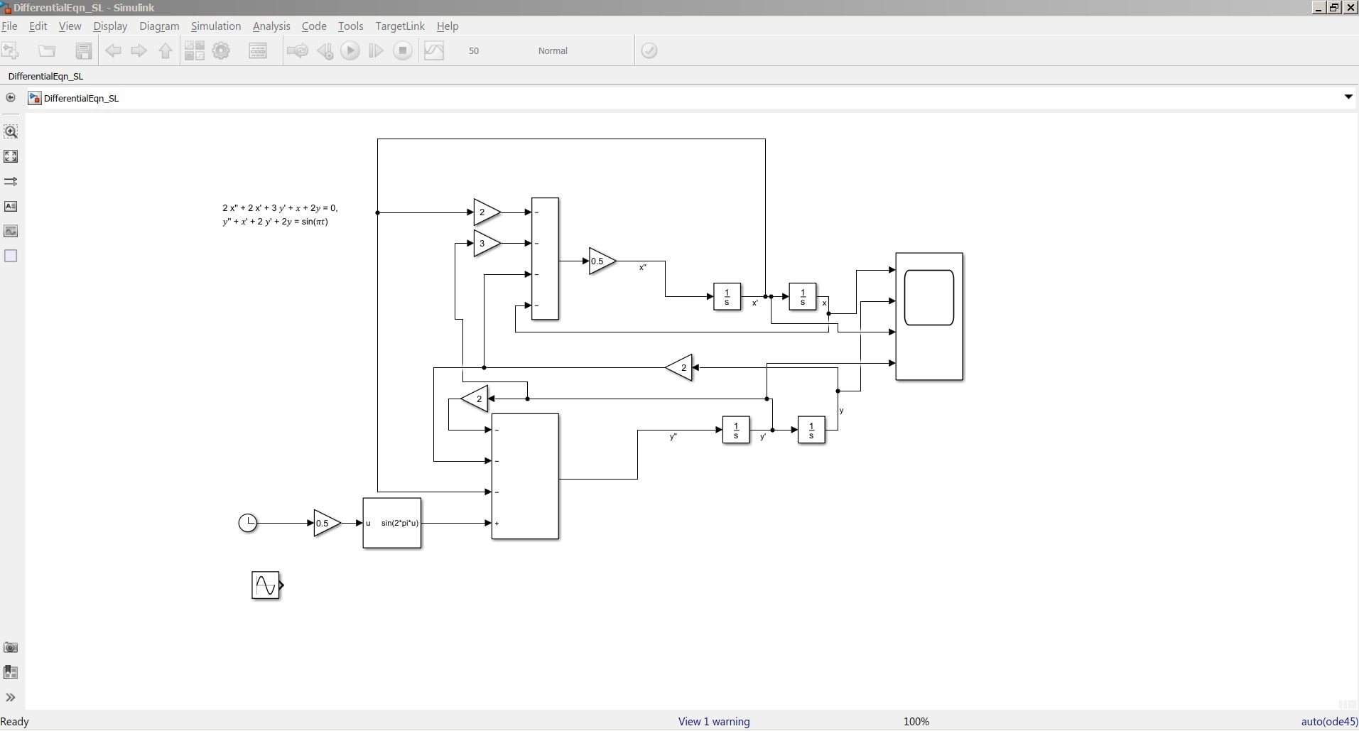How To Design Differential Equation 2nd Order In Simulink Matlab Programmerworld