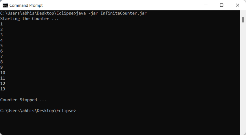 How to continuously run a Java program until the 